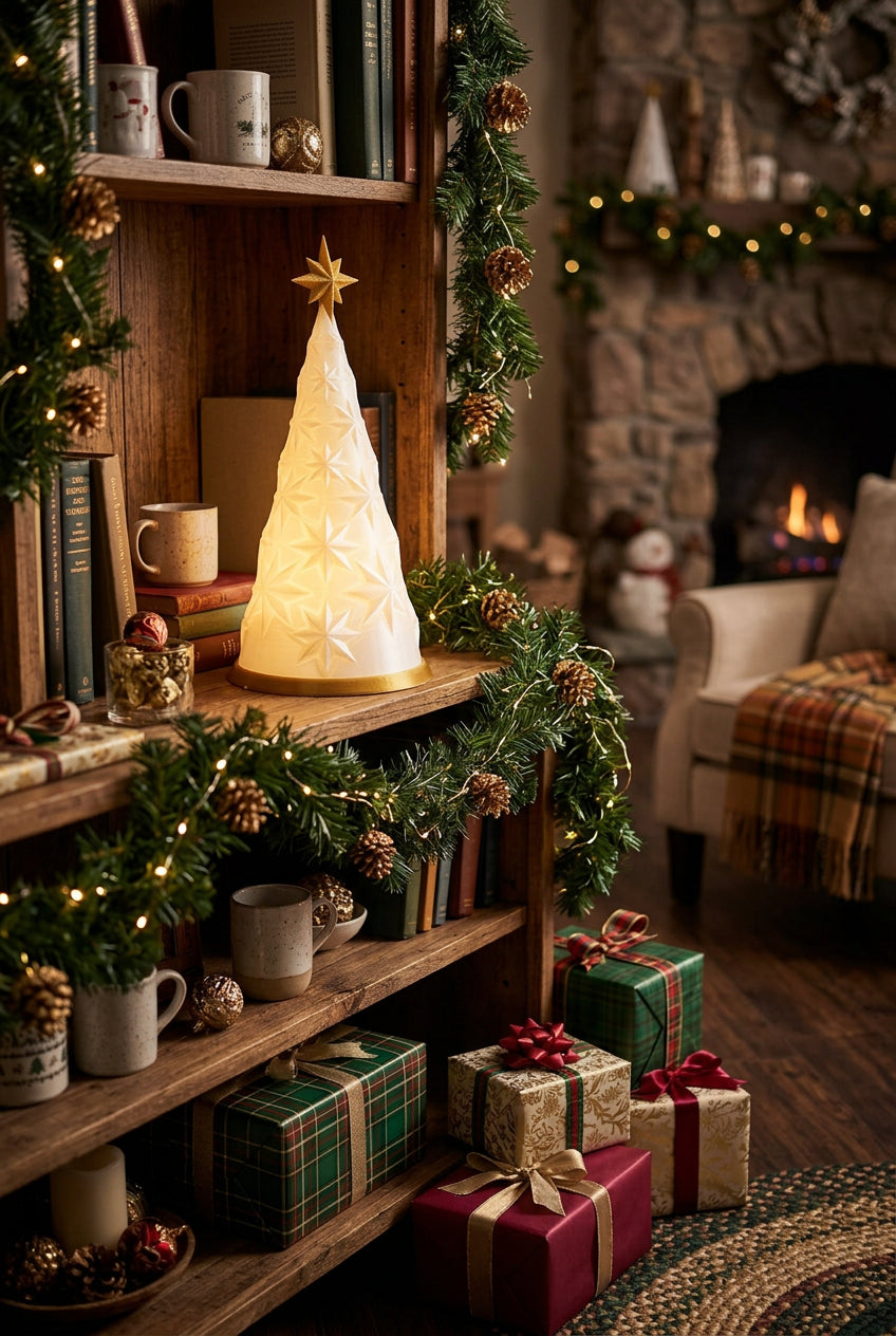 Christmas Tree Lamp with Star Pattern