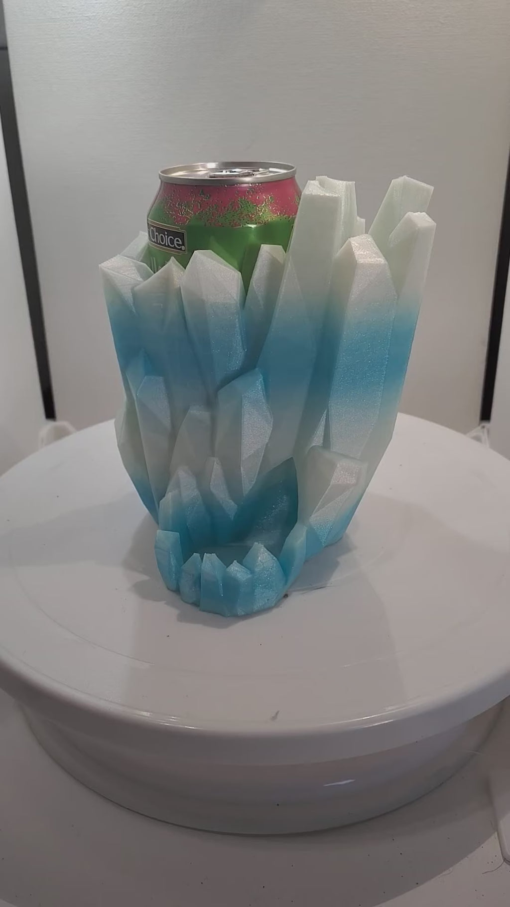 Crystalline Frost Iceberg Dice Tower & Can Holder